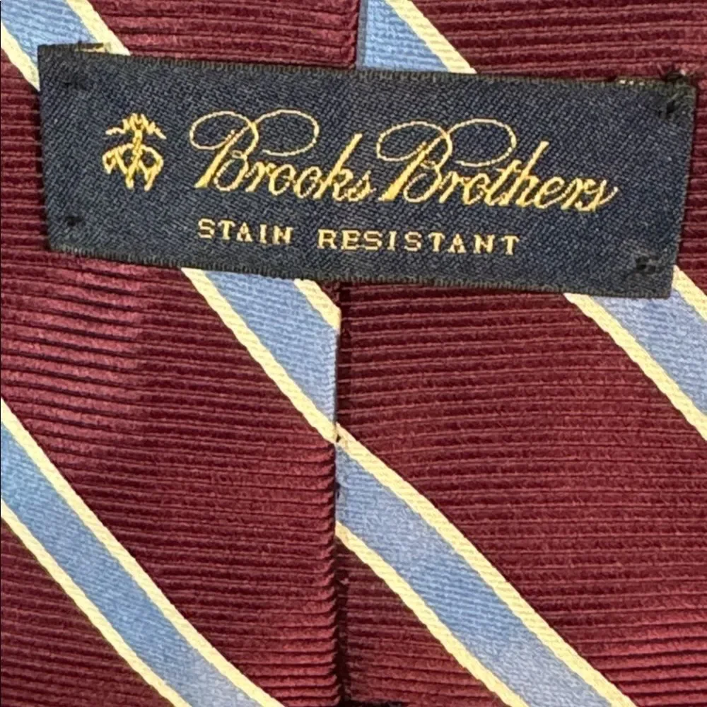Brooks Brothers Burgundy and Light Blue Striped Tie